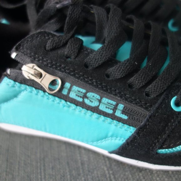 Diesel Only the Brave Black and Teal Size 8.5 Shoes - Picture 2 of 16